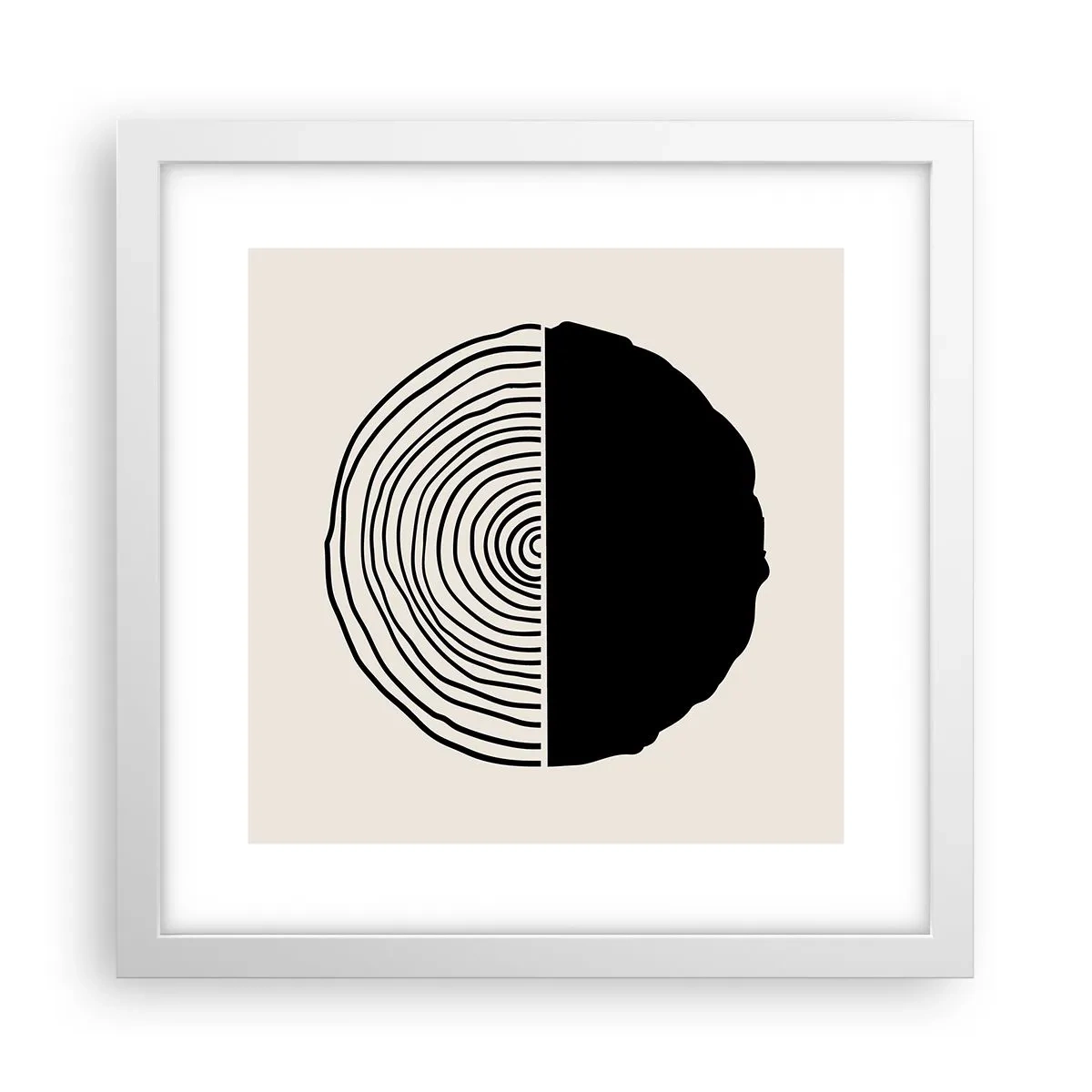 Pôster em moldura branca - Meio a meio - 30x30 cm