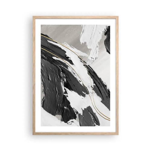 Pôster com moldura de carvalho claro - Abstração em grande escala - 50x70 cm