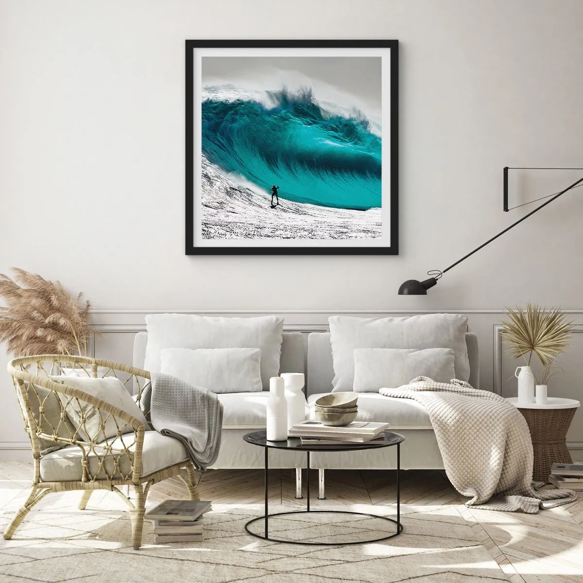 Pôster com moldura preta - Desafio aceite - 60x60 cm