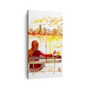 Quadro em tela - Um momento de reflexão - 45x80 cm