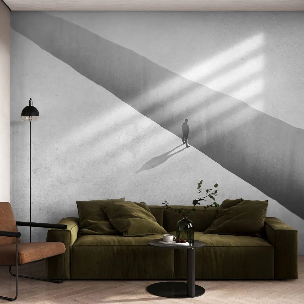 Papel de Parede Premium Sand - Um objetivo claro - Abismo, Minimalismo, Homem - 250x175 cm