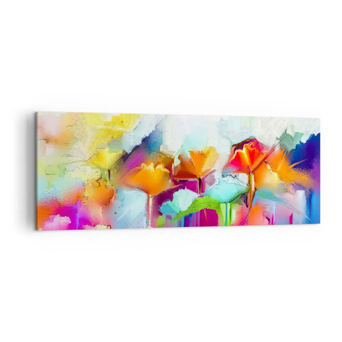 Quadro em tela - O arco-íris floresceu - 140x50 cm