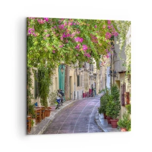Quadro em tela - Beco florido - 50x50 cm