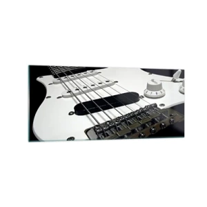 Quadro em vidro - Som oculto no branco - 120x50 cm