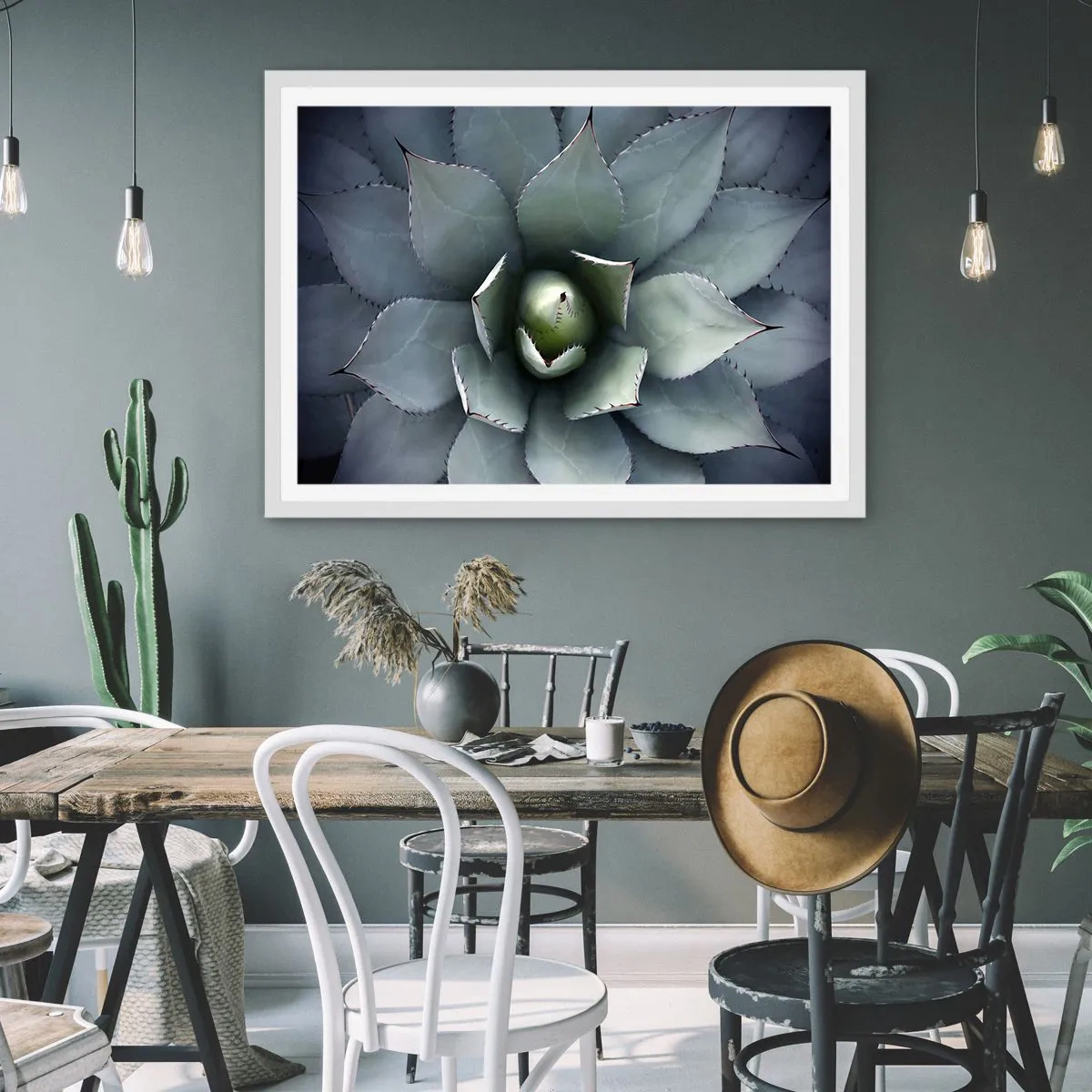 Pôster em moldura branca - Atrai e adverte - 50x40 cm