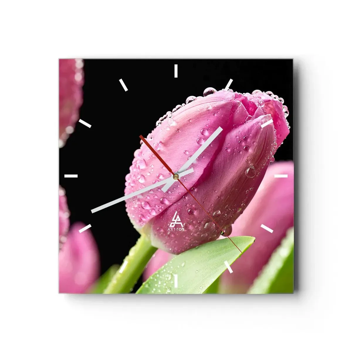 Relógio de parede - Relógio em vidro - Sonho lilás em orvalho - 40x40 cm