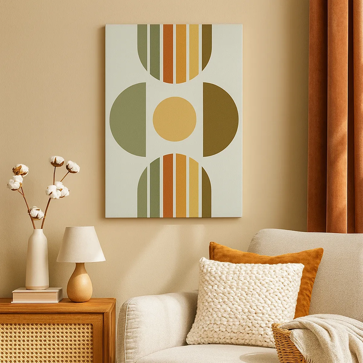 Quadro em tela - Em tons terrosos - 50x70 cm