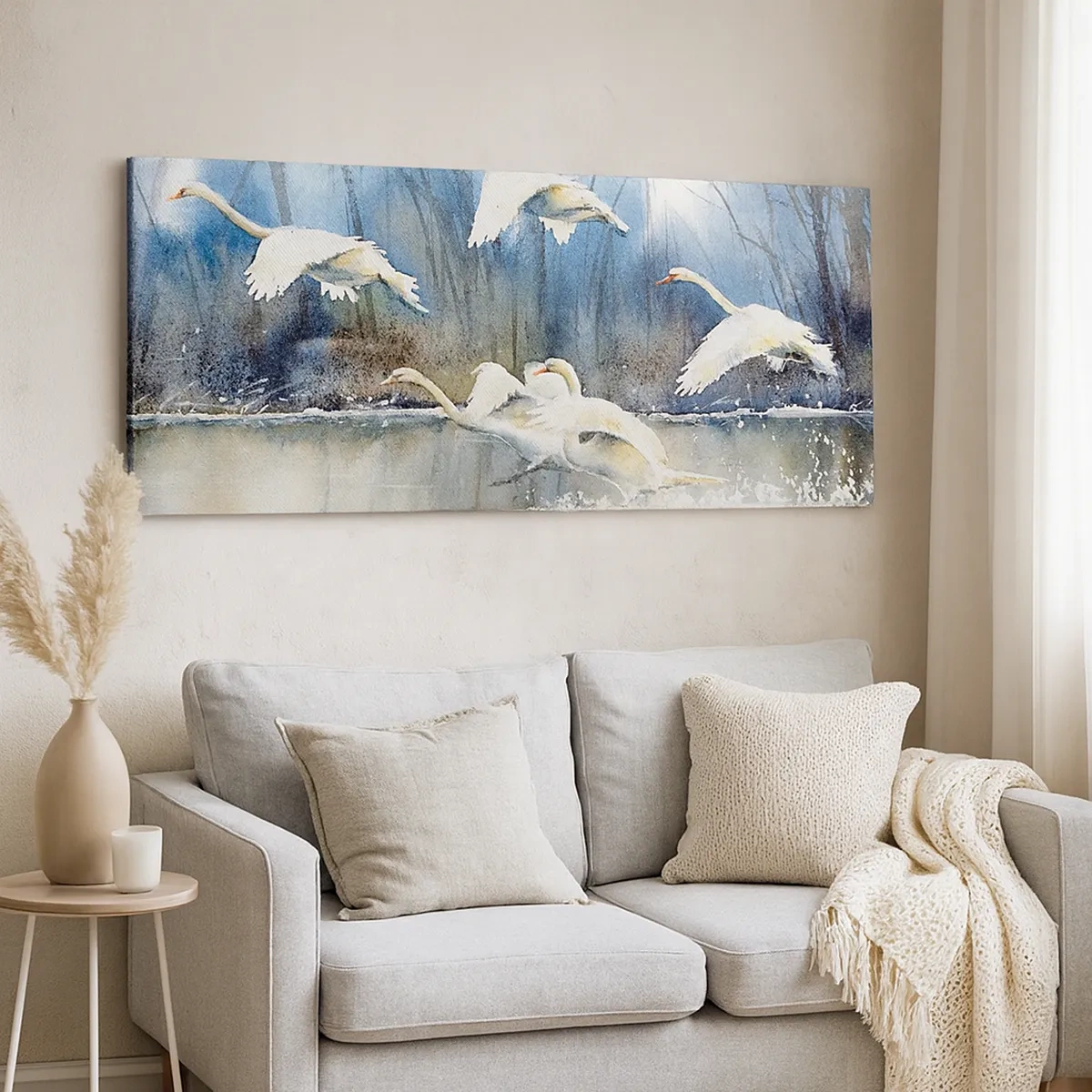 Quadro em tela - Como no conto de fadas sobre cisnes selvagens - 30x30 cm