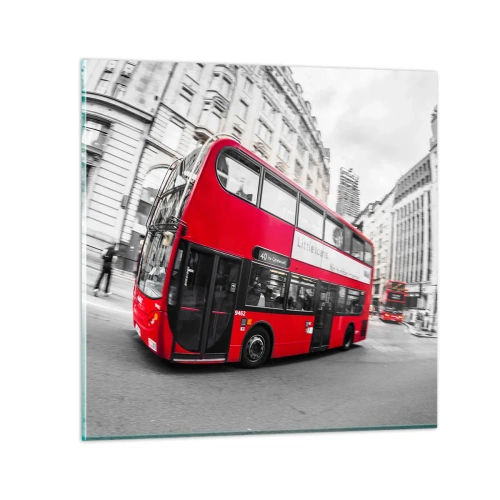 Quadro em vidro - Londres tradicional - de autocarro - 70x70 cm