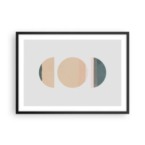 Pôster com moldura preta - Círculo entre círculos - 70x50 cm