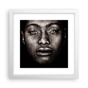 Pôster em moldura branca - Uma lágrima - 30x30 cm