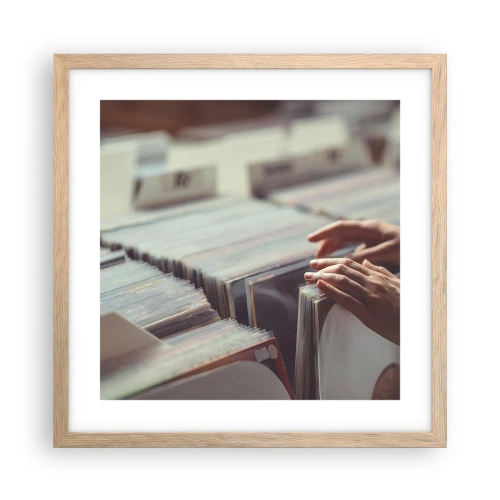 Pôster com moldura de carvalho claro - Em busca de emoções - 40x40 cm