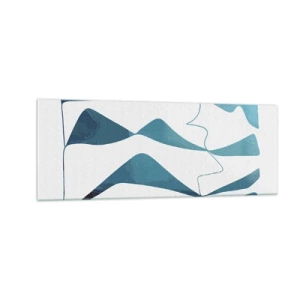 Quadro em vidro - Abstração: composto turquesa - 140x50 cm