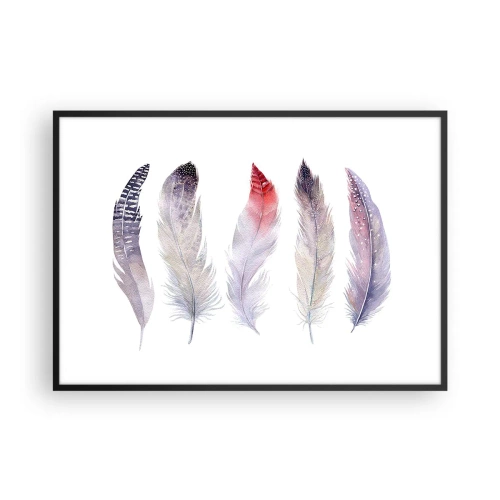 Pôster com moldura preta - Delicadas como uma névoa multicolorida - 100x70 cm