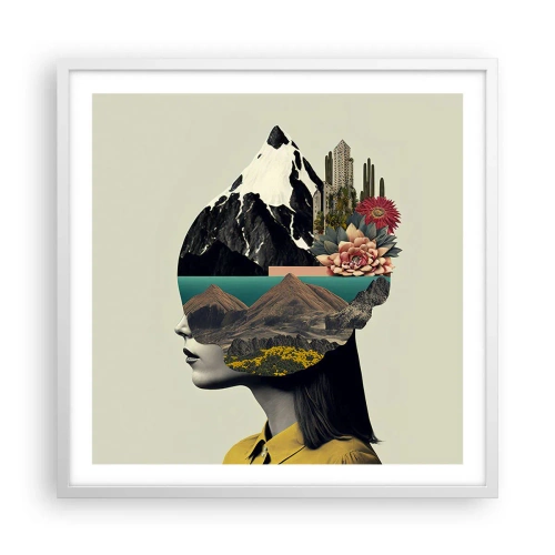 Pôster em moldura branca - Mulher – sempre um mistério - 60x60 cm