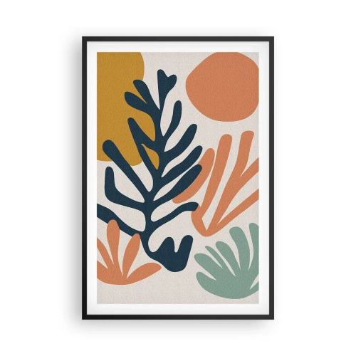 Pôster com moldura preta - Mares de coral - 61x91 cm