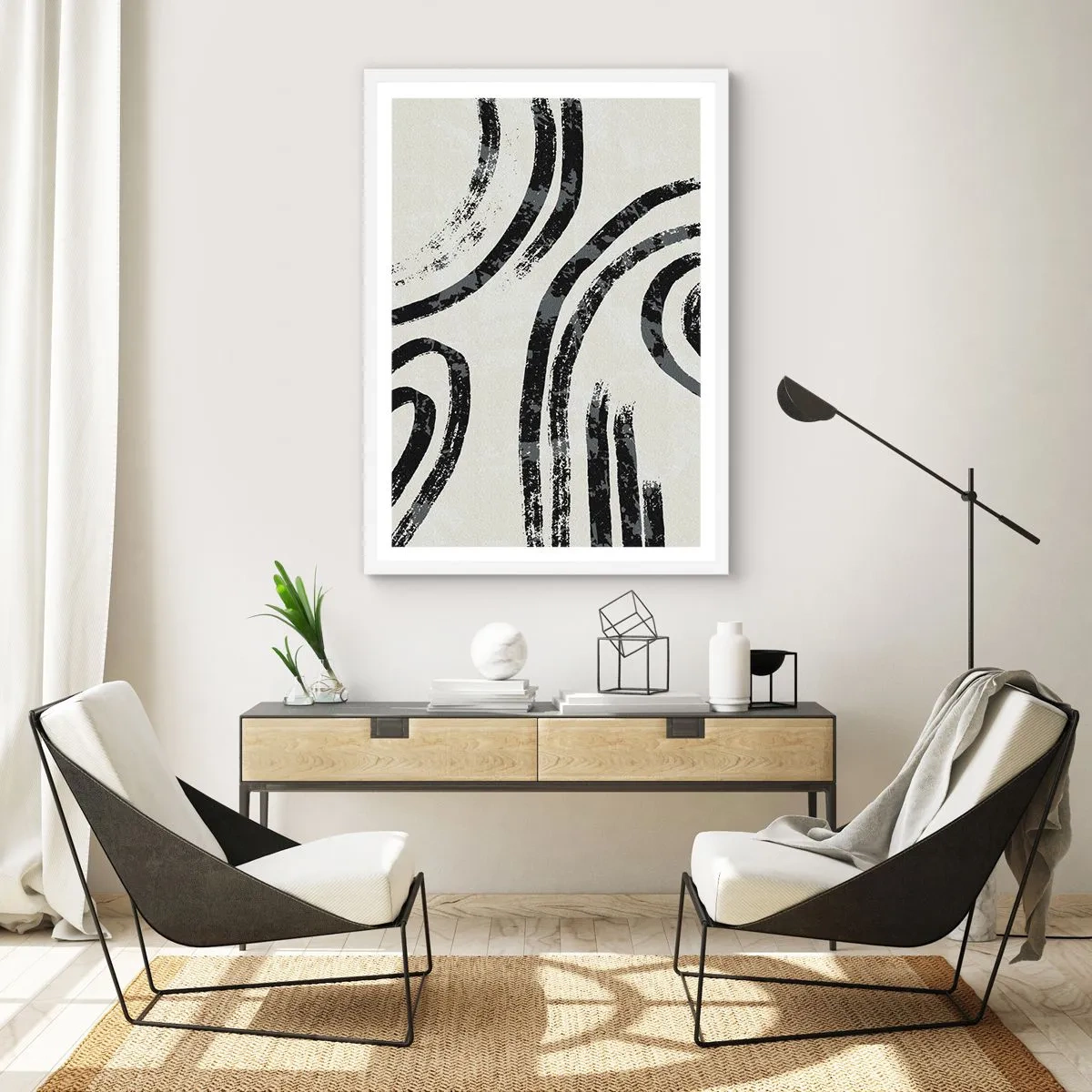 Pôster em moldura branca - Meio parado - 50x70 cm