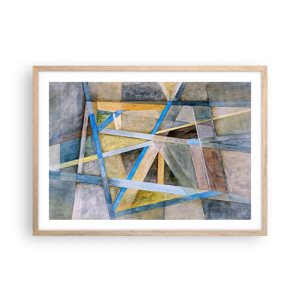Pôster com moldura de carvalho claro - Em linha reta ou na diagonal? - 70x50 cm