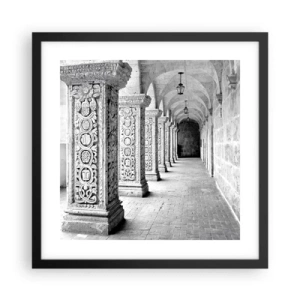 Pôster com moldura preta - E para onde...? - 40x40 cm