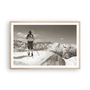 Pôster com moldura de carvalho claro - E as montanhas são as mesmas - 91x61 cm