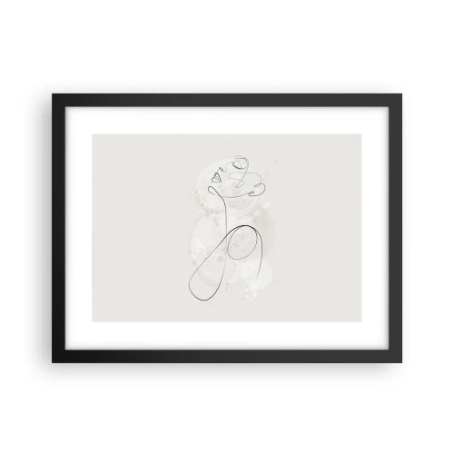 Pôster com moldura preta - O espiral de beleza - 40x30 cm