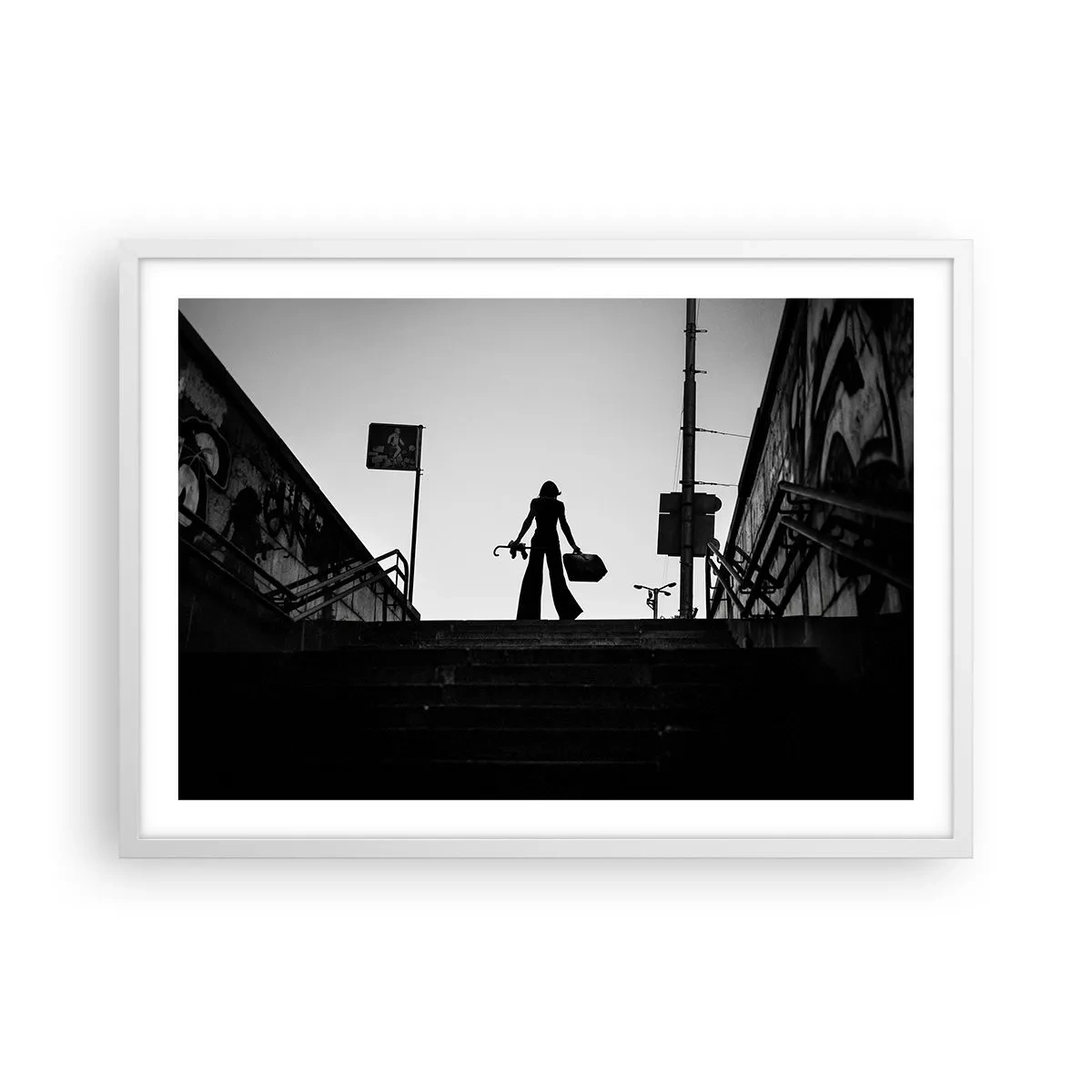 Pôster em moldura branca - Caminhadas urbanas - 70x50 cm