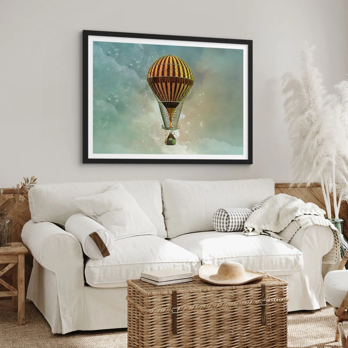 Pôster com moldura preta - Voos pioneiros - 70x50 cm