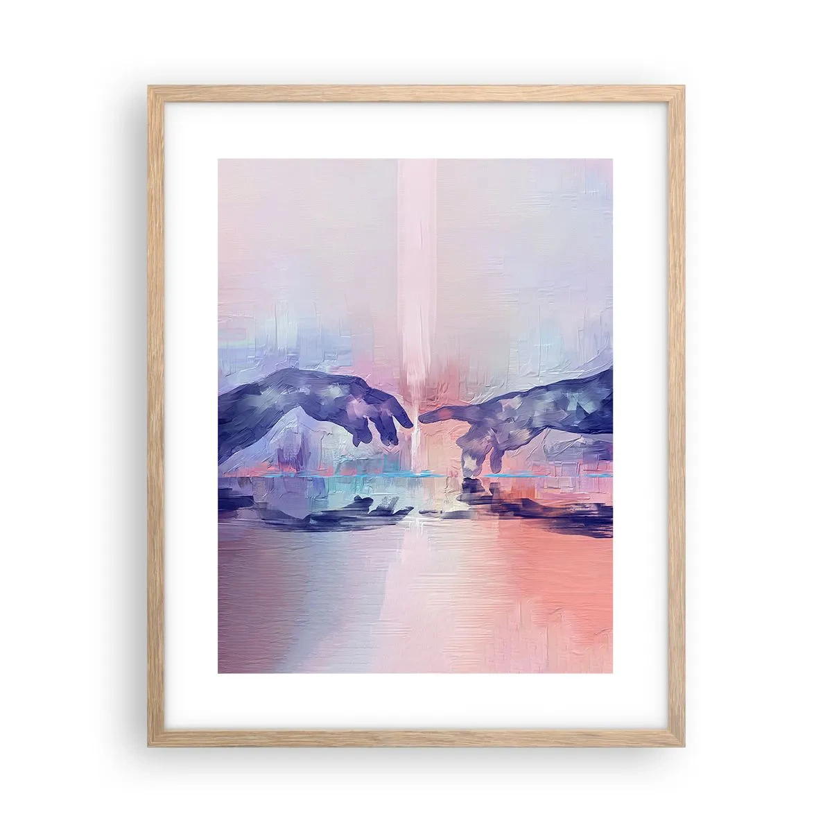 Pôster com moldura de carvalho claro - Faísca divina da vida - 40x50 cm