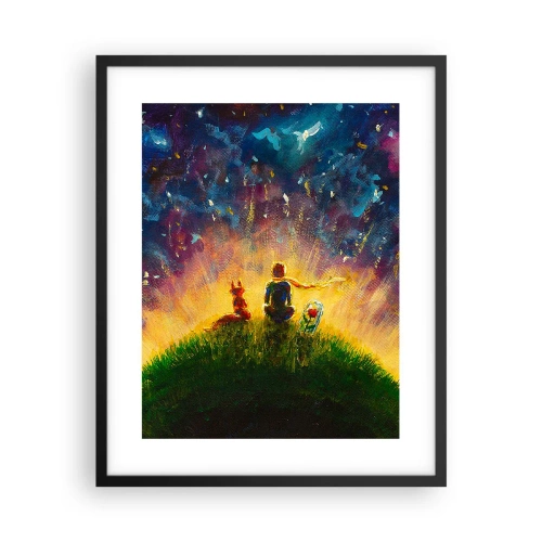 Pôster com moldura preta - Amor e amizade - o mundo inteiro - 40x50 cm