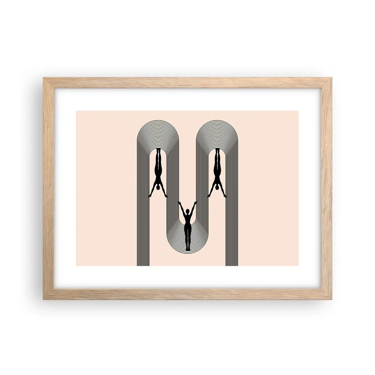 Pôster com moldura de carvalho claro - De cabeça para baixo - 40x30 cm