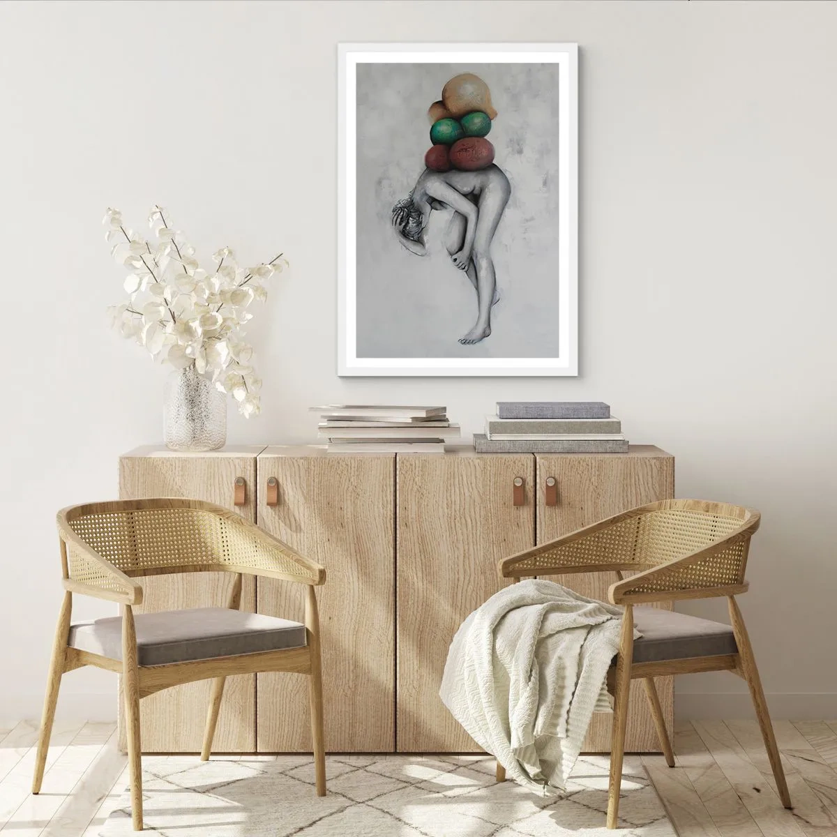 Pôster em moldura branca - O fardo da vida - 50x70 cm