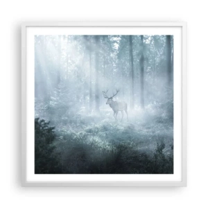 Pôster em moldura branca - Passeio matinal à volta da propriedade - 60x60 cm