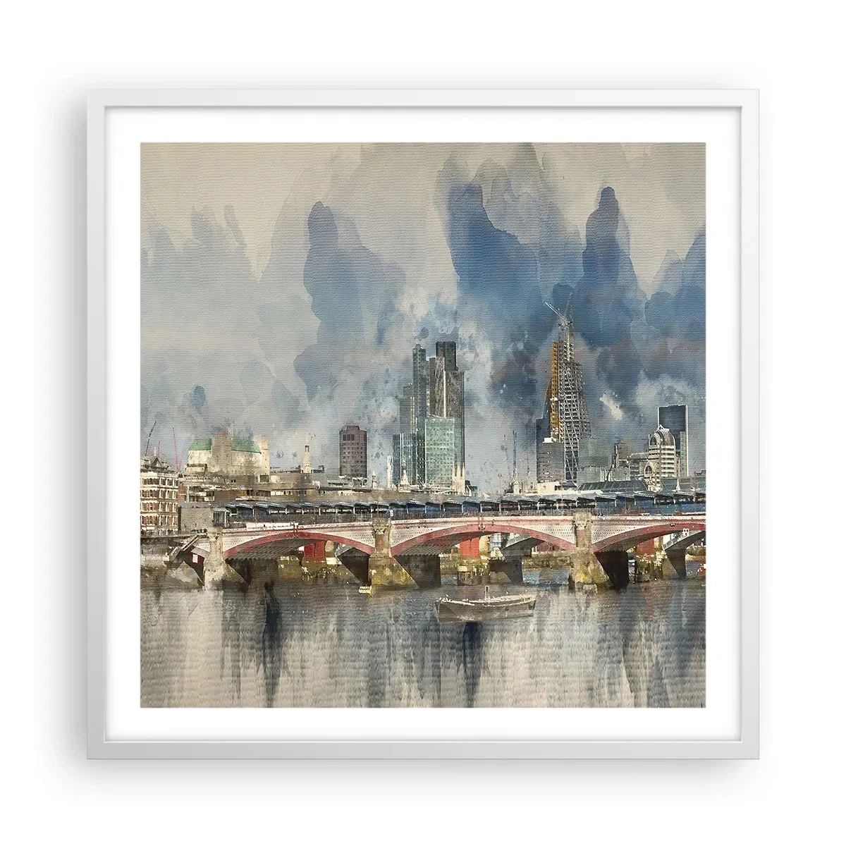 Pôster em moldura branca - Londres em toda a sua glória - 60x60 cm