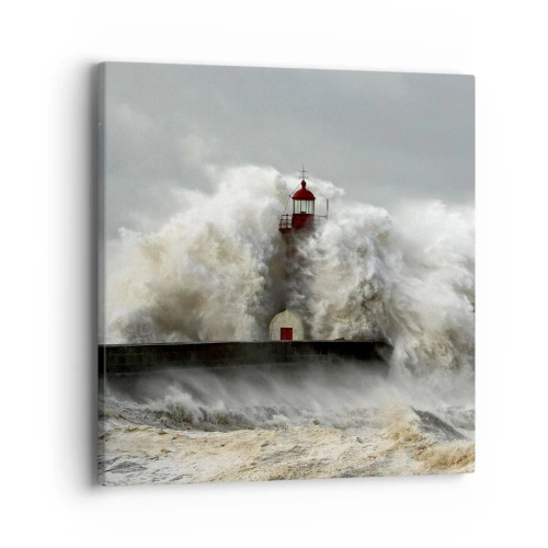 Quadro em tela - A ira do oceano - 40x40 cm