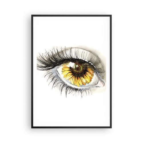 Pôster com moldura preta - Um olhar tão quente como o verão - 70x100 cm