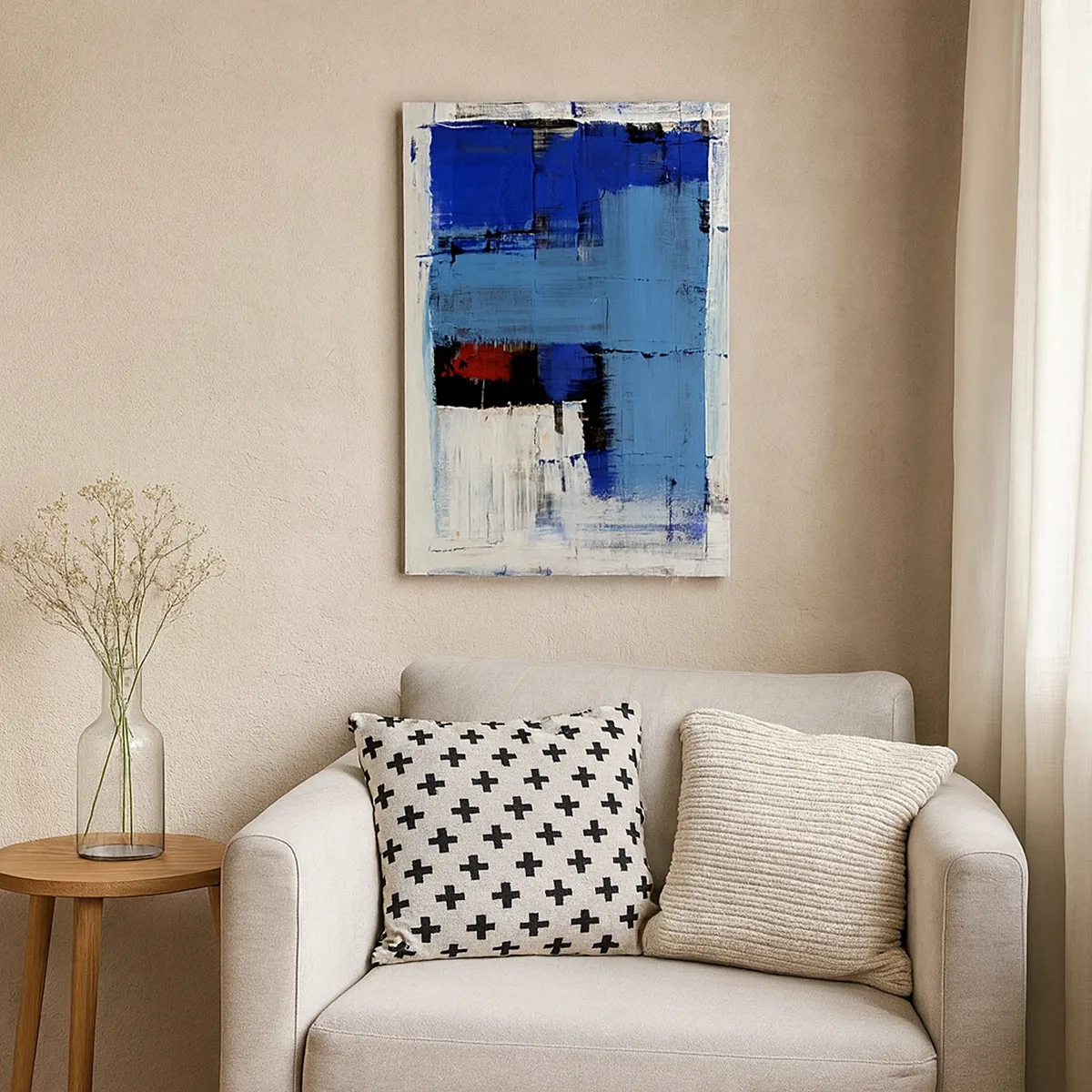 Quadro em tela - O segredo do azul - 50x70 cm