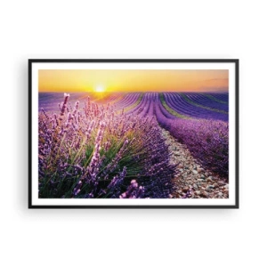 Pôster com moldura preta - Prado perfumado - 100x70 cm
