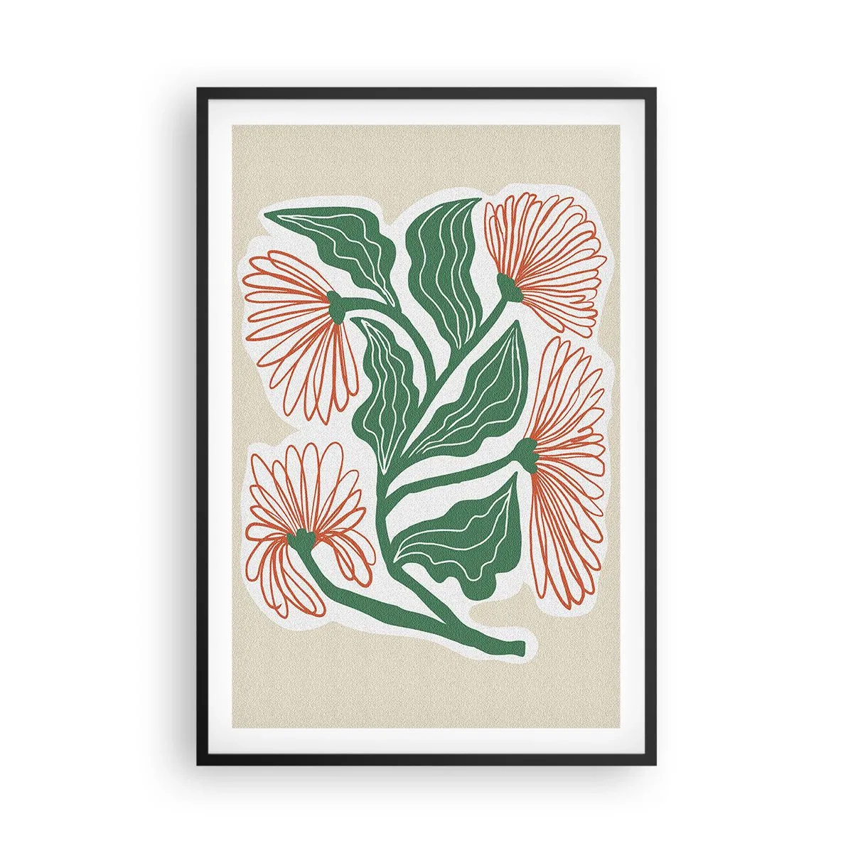 Pôster com moldura preta - Folclórico e moderno - 61x91 cm