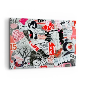 Quadro em tela - Colagem hipster - 120x80 cm