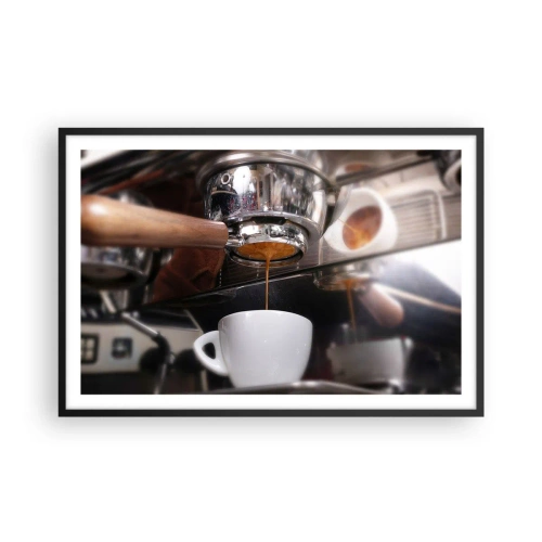 Pôster com moldura preta - Boa hora do dia - 91x61 cm