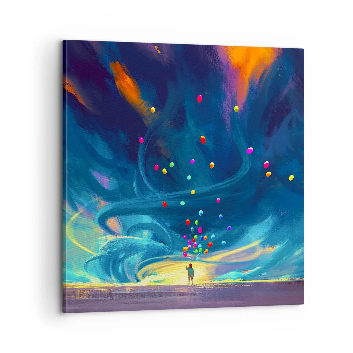 Quadro em tela - Ao vento azul - 60x60 cm