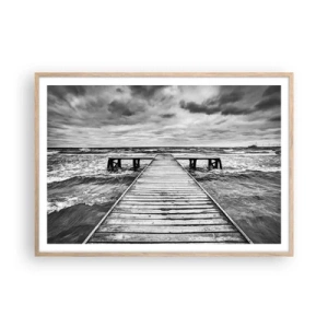 Pôster com moldura de carvalho claro - Estou à espera do vento, que vai dispersar... - 100x70 cm