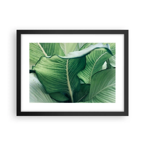 Pôster com moldura preta - Vida intensamente verde - 40x30 cm