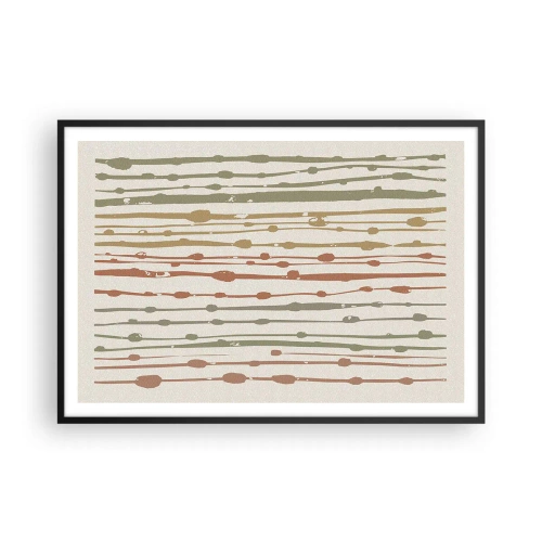 Pôster com moldura preta - Notação musical de cores - 100x70 cm