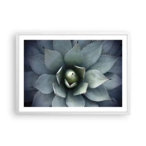 Pôster em moldura branca - Atrai e adverte - 70x50 cm