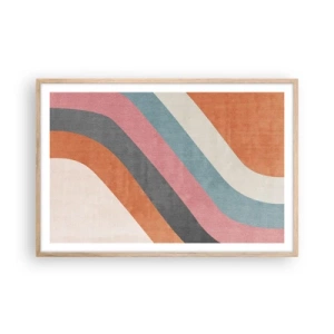 Pôster com moldura de carvalho claro - Composição diagonal – movimento - 91x61 cm