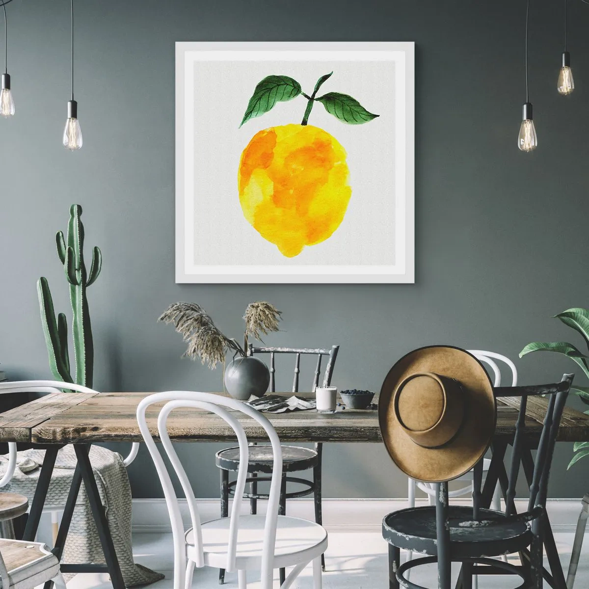 Pôster em moldura branca - Como saborear o sol - 60x60 cm