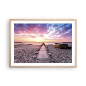 Pôster com moldura de carvalho claro - Um momento de profunda experiência - 70x50 cm