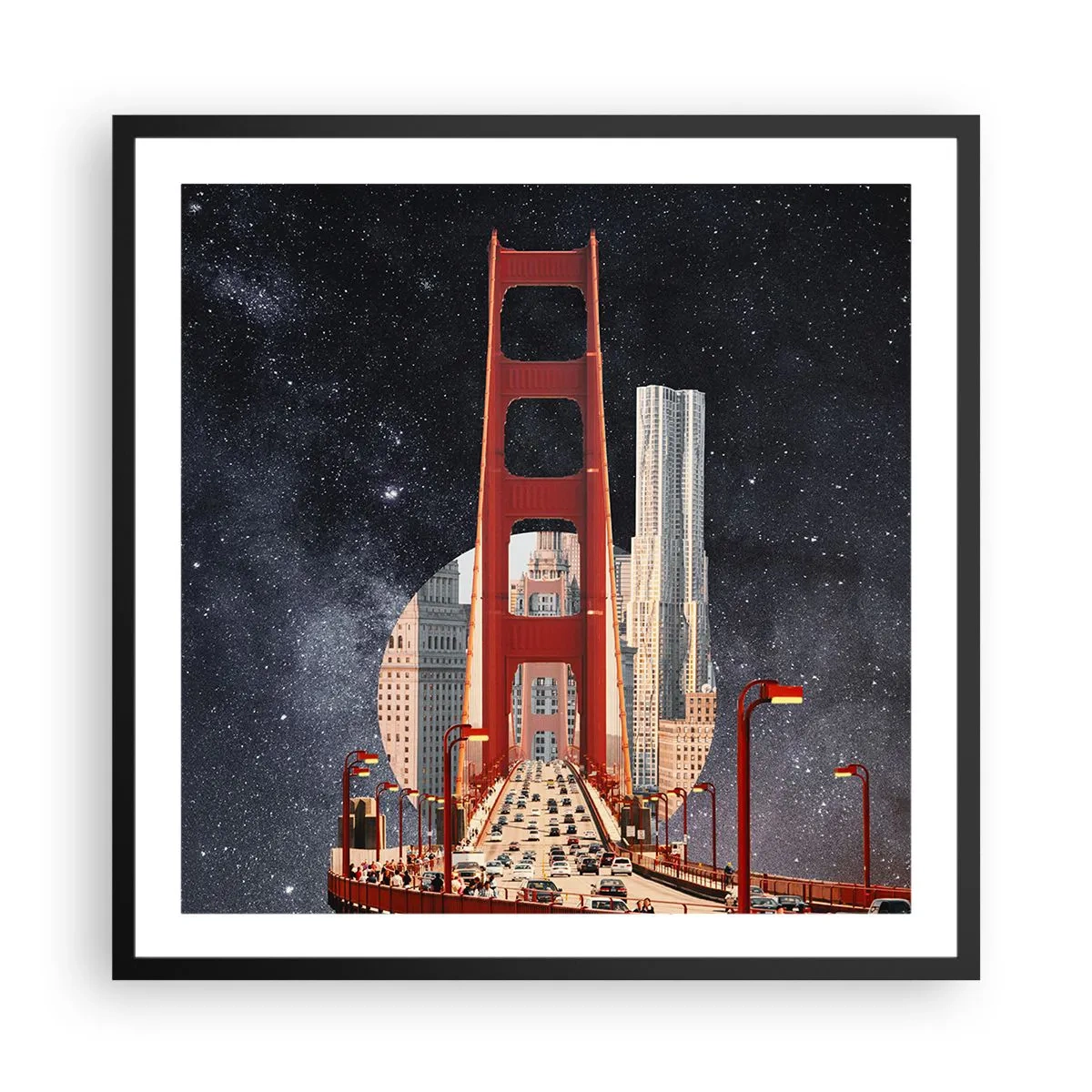 Pôster com moldura preta - Sempre no centro - 60x60 cm