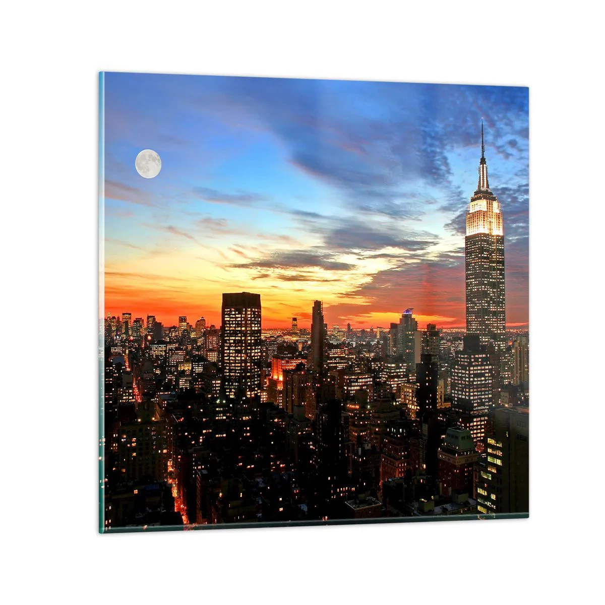 Quadro em vidro - Noite Brilhante Americana - 60x60 cm